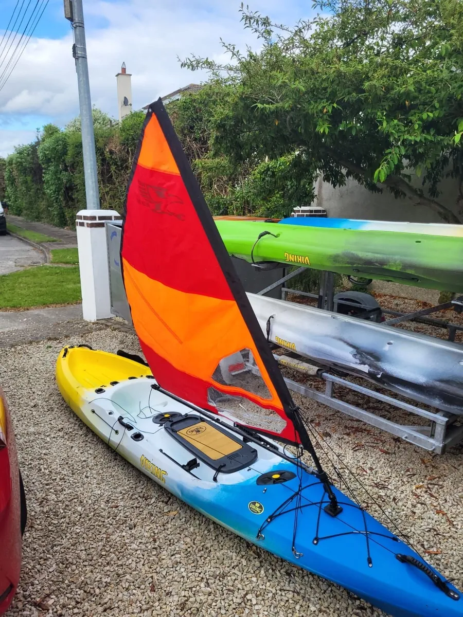 4 kayaks, trailer and sails, hardly used. - Image 1