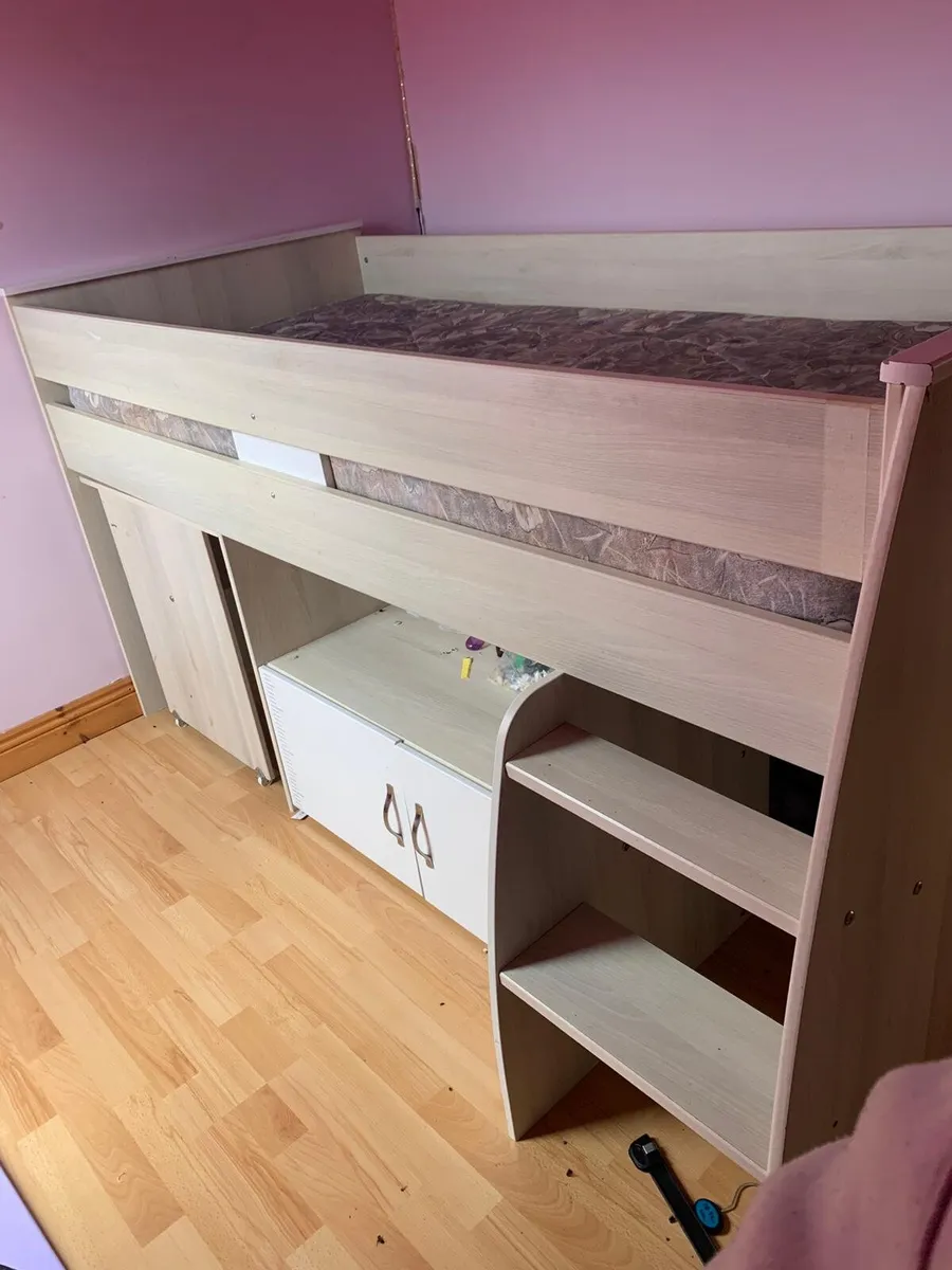 Loft bed with desk and drawers - Image 1