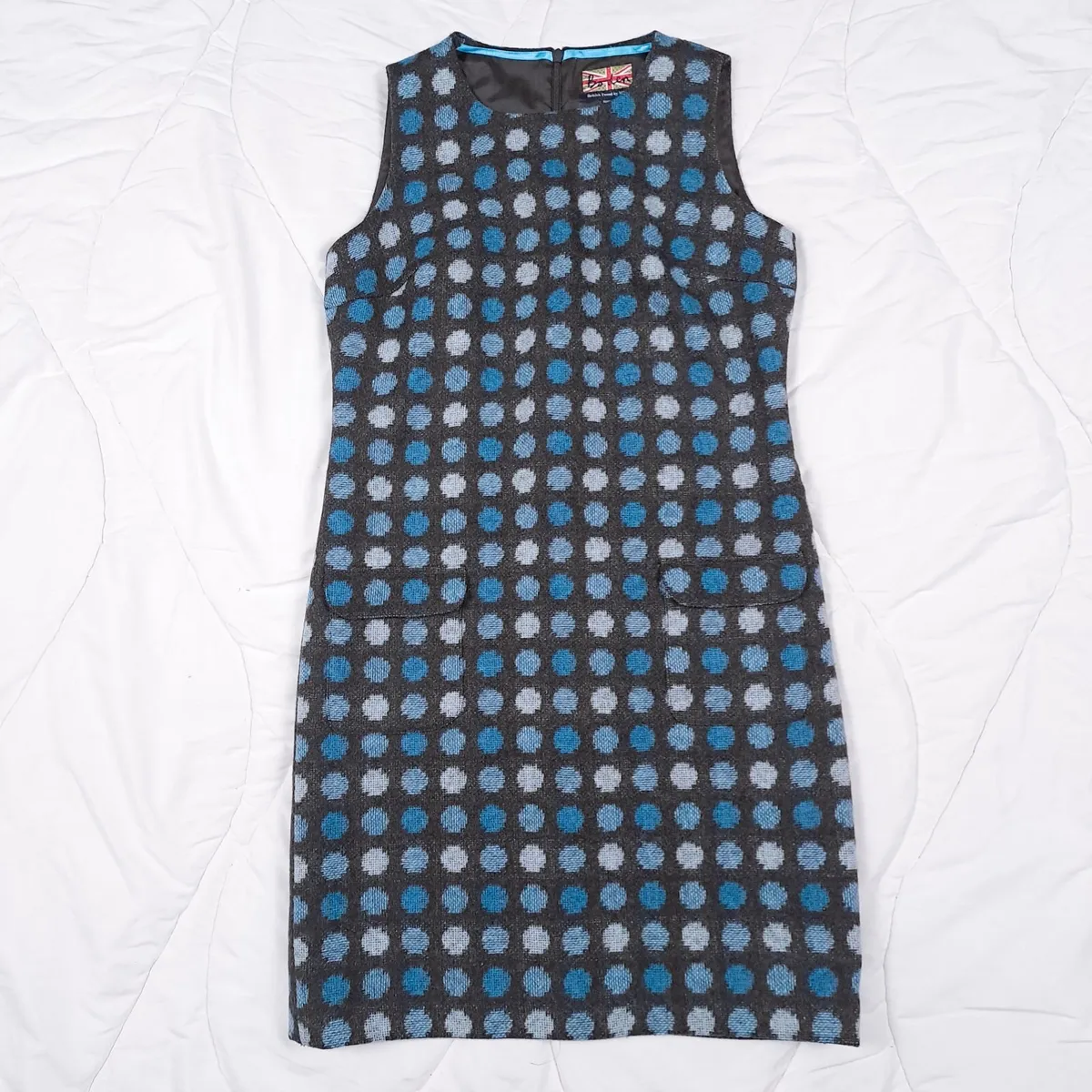 Boden Blue Black Polka Dot Shift Dress 10UK/38EU - Image 1