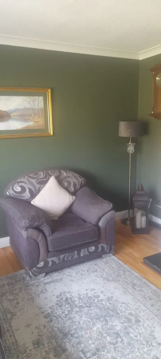 Grey 3 seater and 1 large armchair - Image 1