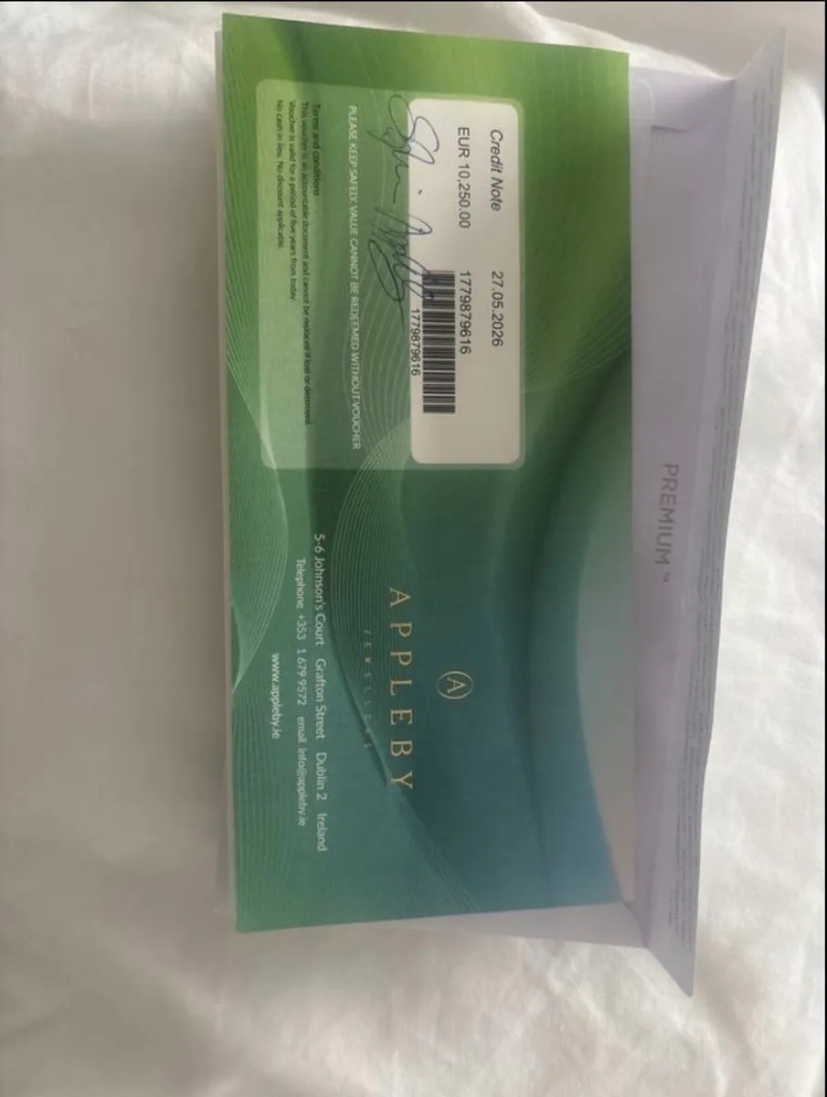 Appleby’s Jewellery Voucher