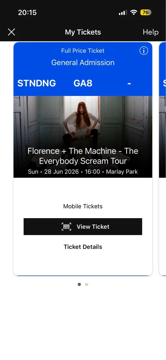 Florence and The Machine Standing Tickets - Image 1