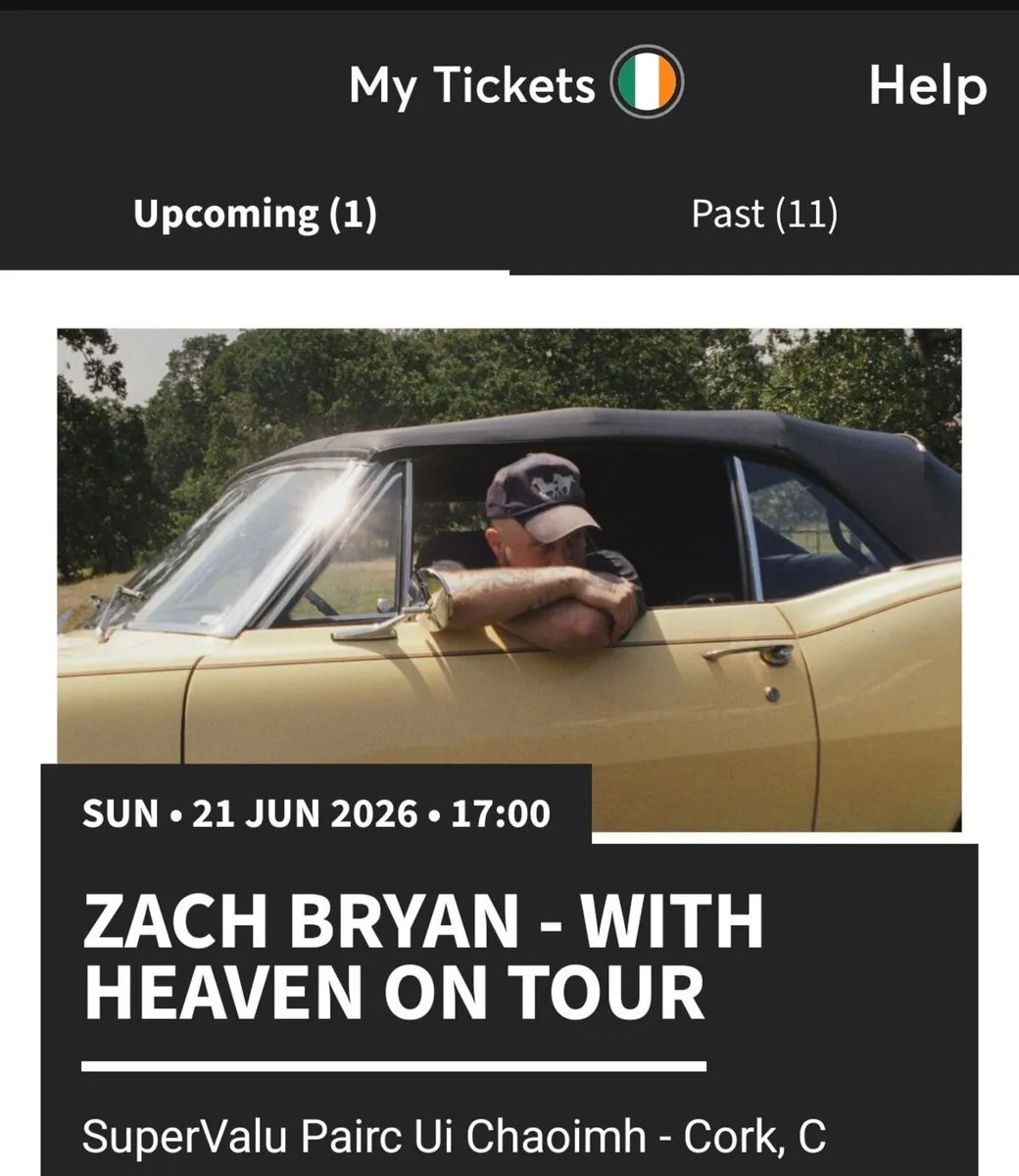 Zach Bryan Concert Ticket