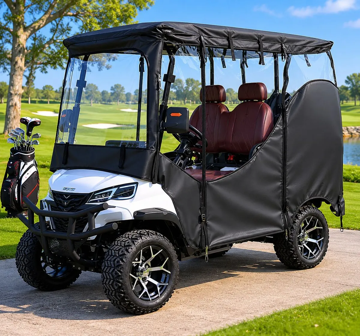 Waterproof Golf Cart Full Enclosure Cover 600D Hea - Image 2