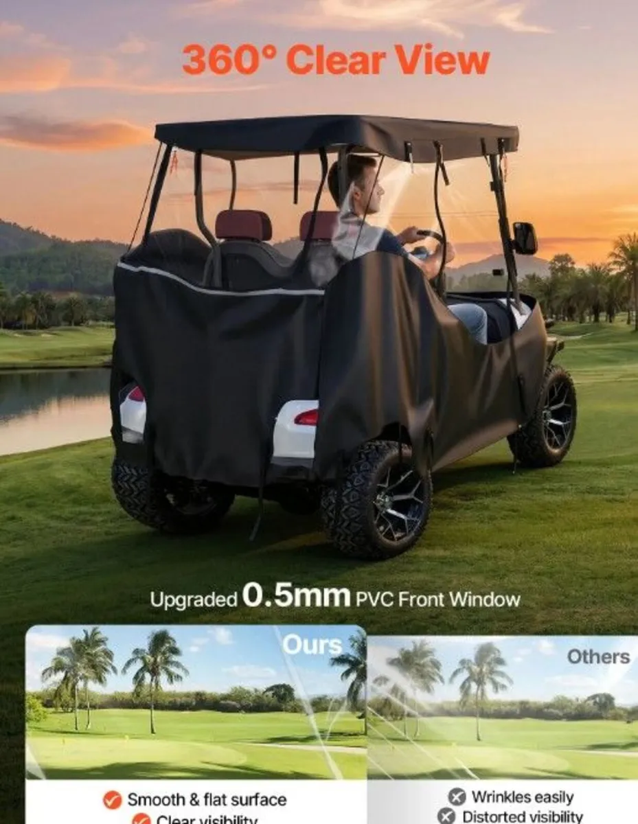 Waterproof Golf Cart Full Enclosure Cover 600D Hea - Image 4