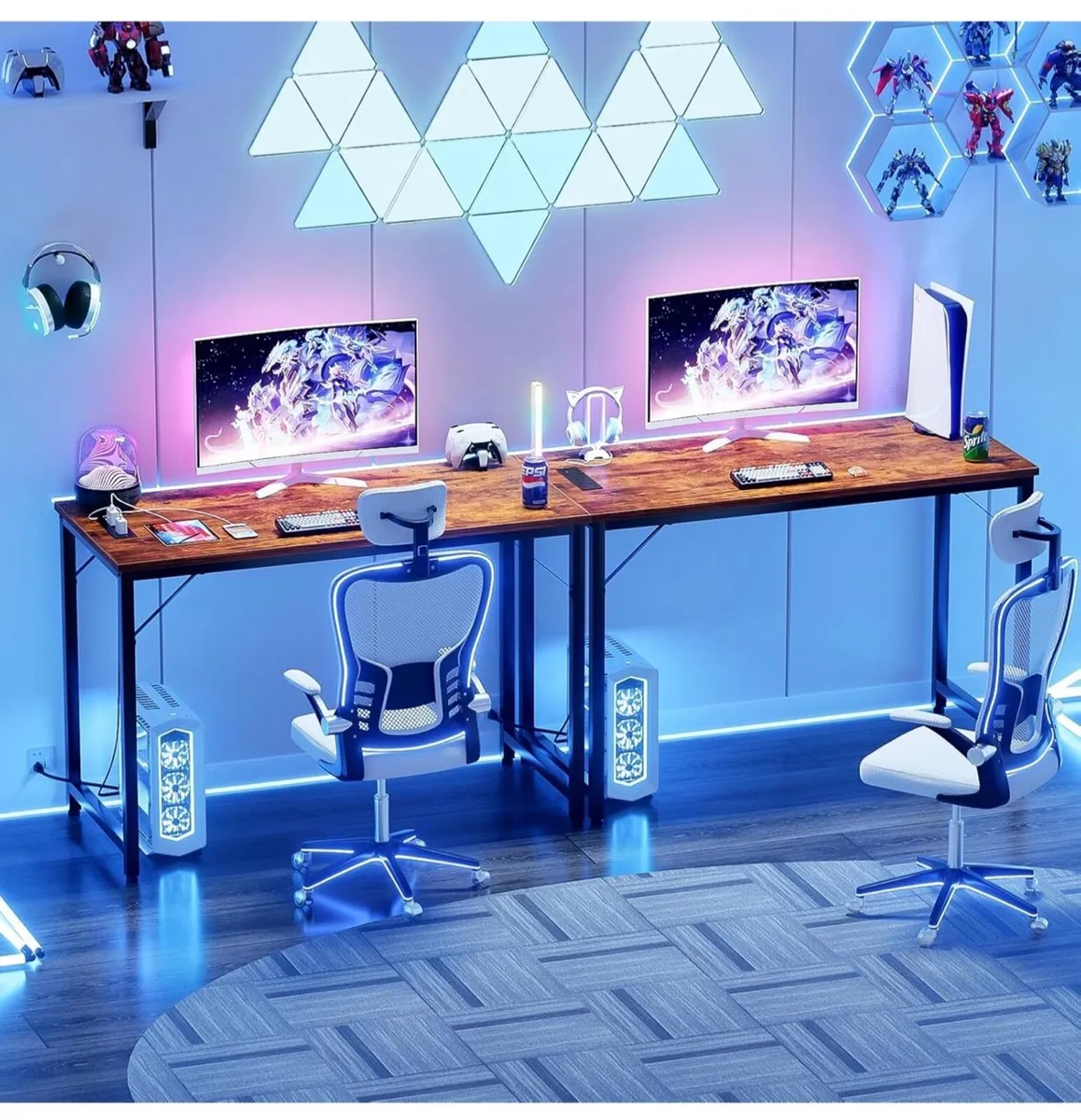 32 inch Computer Desk with Power Outlets, Rustic B - Image 1