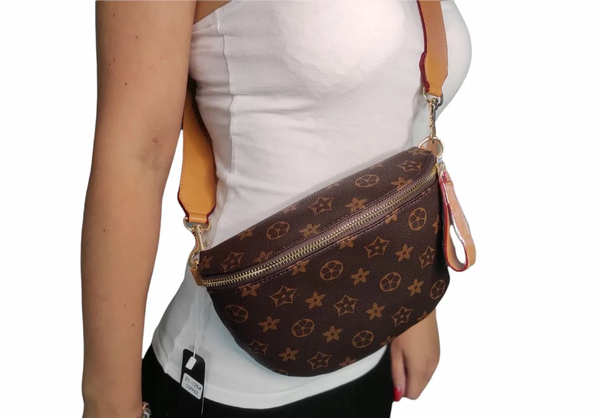 Brown patterned kidney bag - Image 3