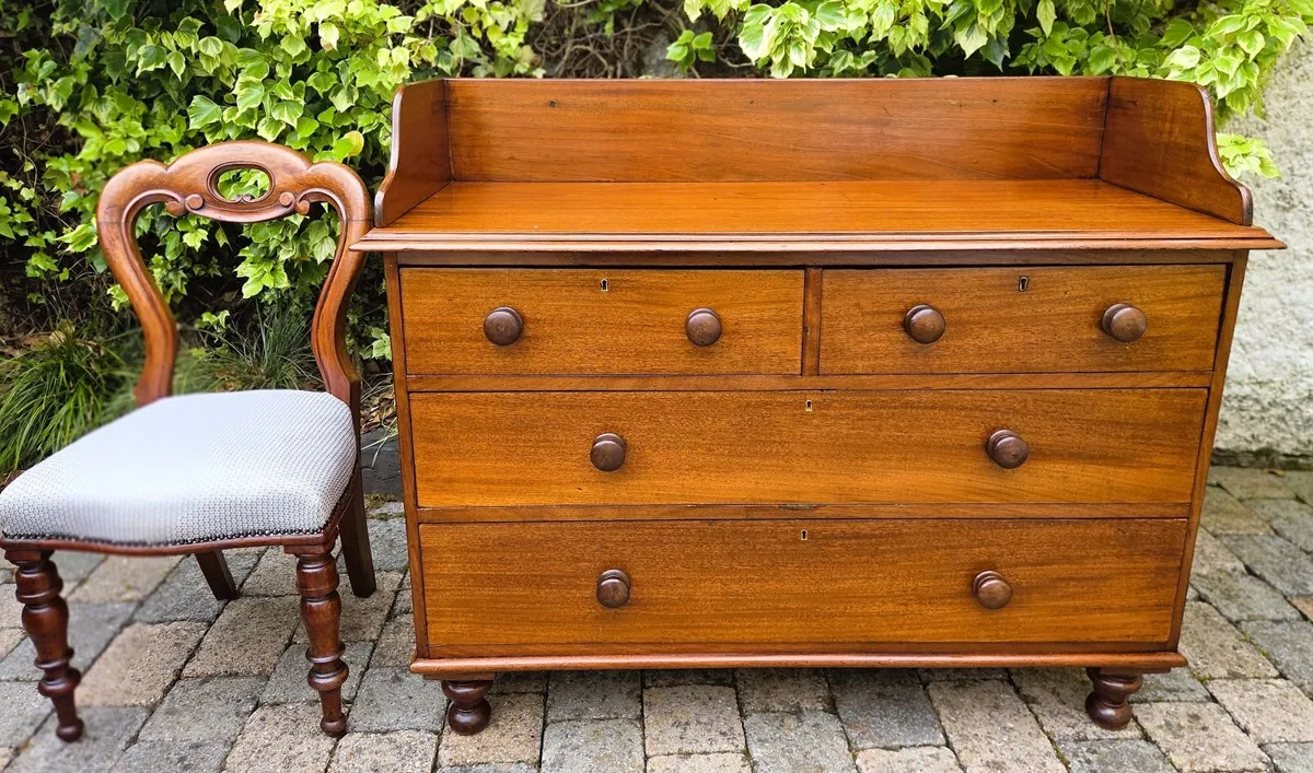 Victorian Gallery Back Chest- Circa 1860 - Image 2