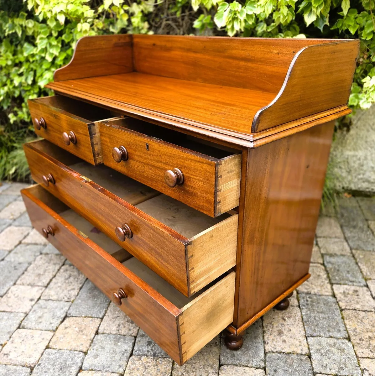 Victorian Gallery Back Chest- Circa 1860 - Image 4