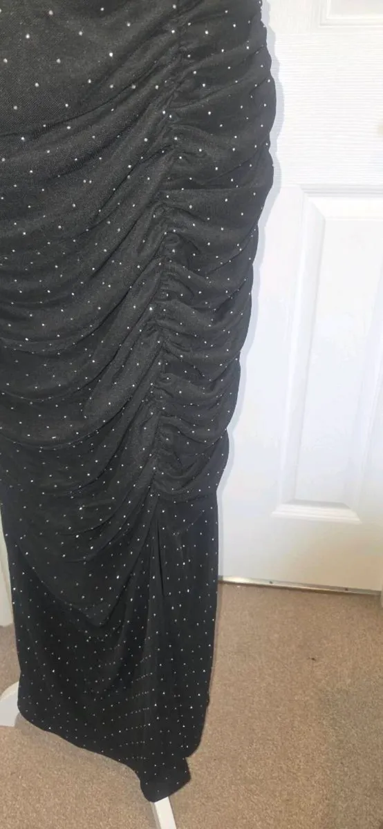 Quiz Black Diamante Maxi Dress – Size 14 – New Wit - Image 2