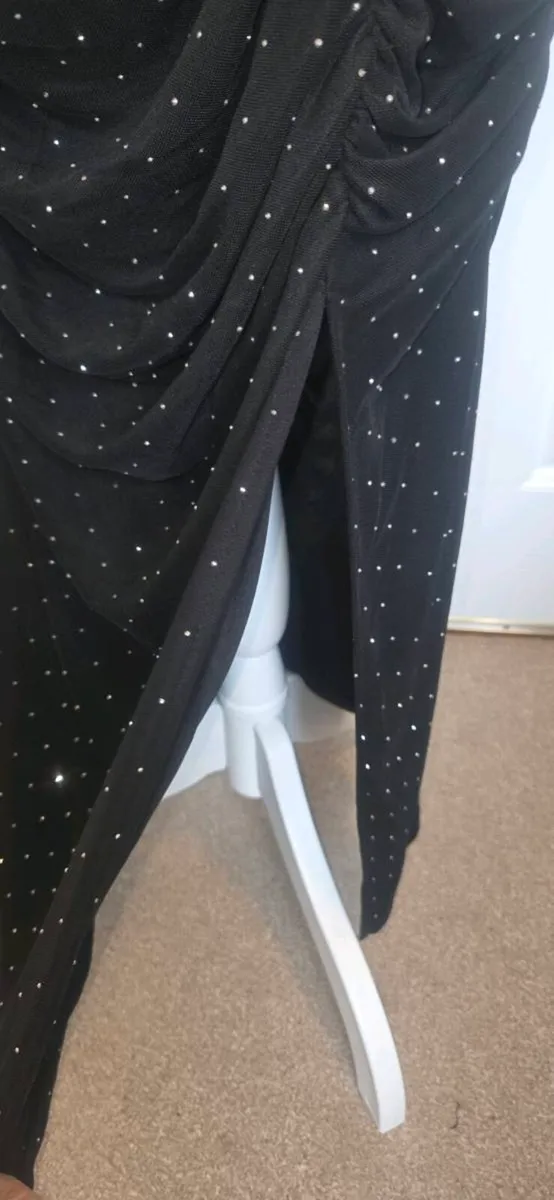 Quiz Black Diamante Maxi Dress – Size 14 – New Wit - Image 3
