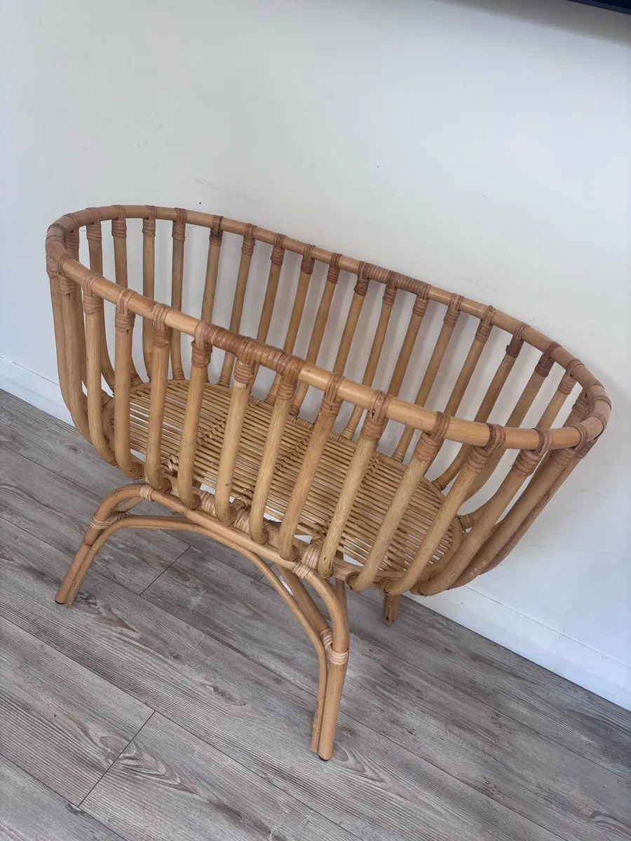 Baby Rattan cot - Image 1