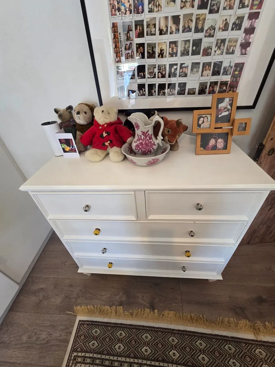 White Painted Solid Wood Chest of Drawers - Image 2