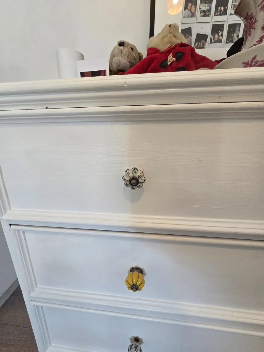 White Painted Solid Wood Chest of Drawers - Image 3