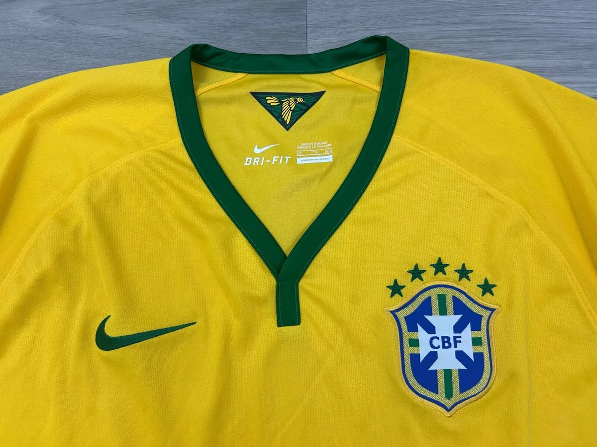 Authentic 2014 Brazil Home Jersey Shirt Mens XXL - Image 4
