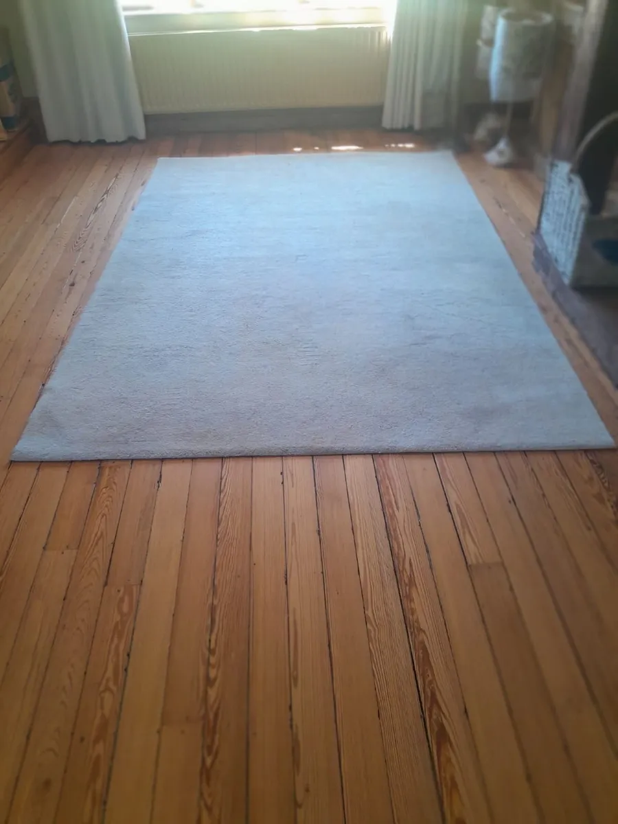 Large Blue/Gold Wool Rug - Image 3