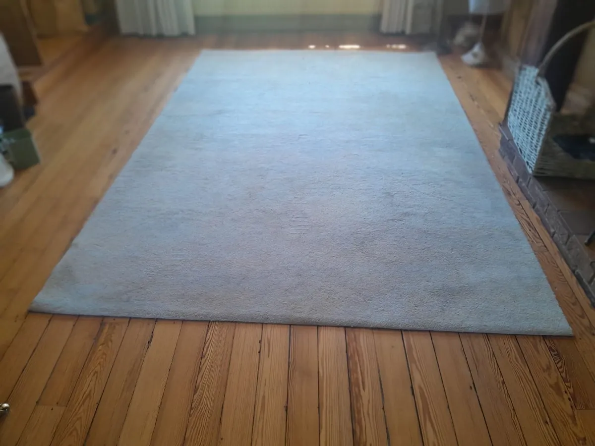 Large Blue/Gold Wool Rug - Image 1