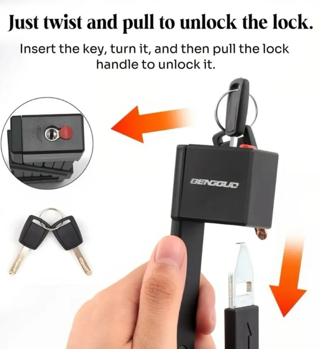 Portable Anti-Theft Zinc Alloy Folding Lock - Image 4