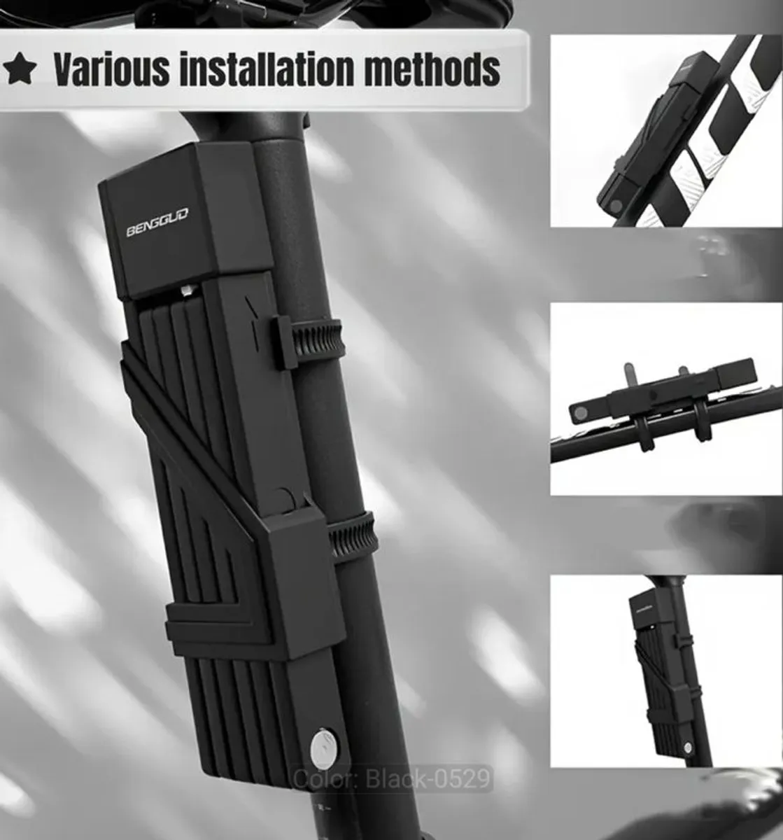 Portable Anti-Theft Zinc Alloy Folding Lock - Image 2