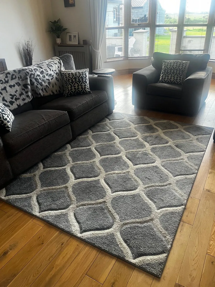 Grey and white rug - Image 3