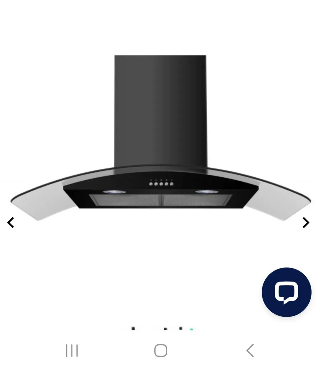 90cm Black ElectriQ Cooker Hood - Image 1