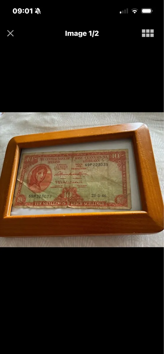 Framed Deich Scillinge Note - Image 1