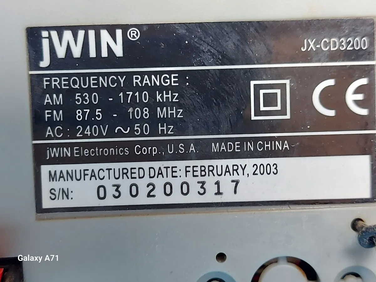 jWIN CD and Radio music System, Model JX-CD3200, w - Image 4