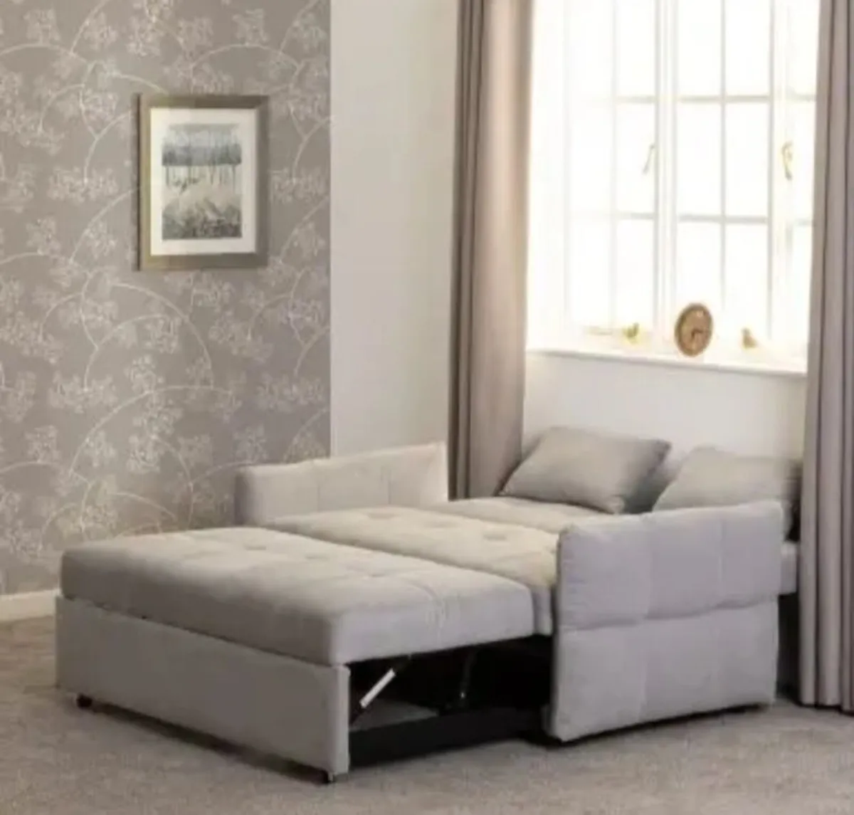 Chelsea Sofa Bed – Silver Grey Fabric - Image 1