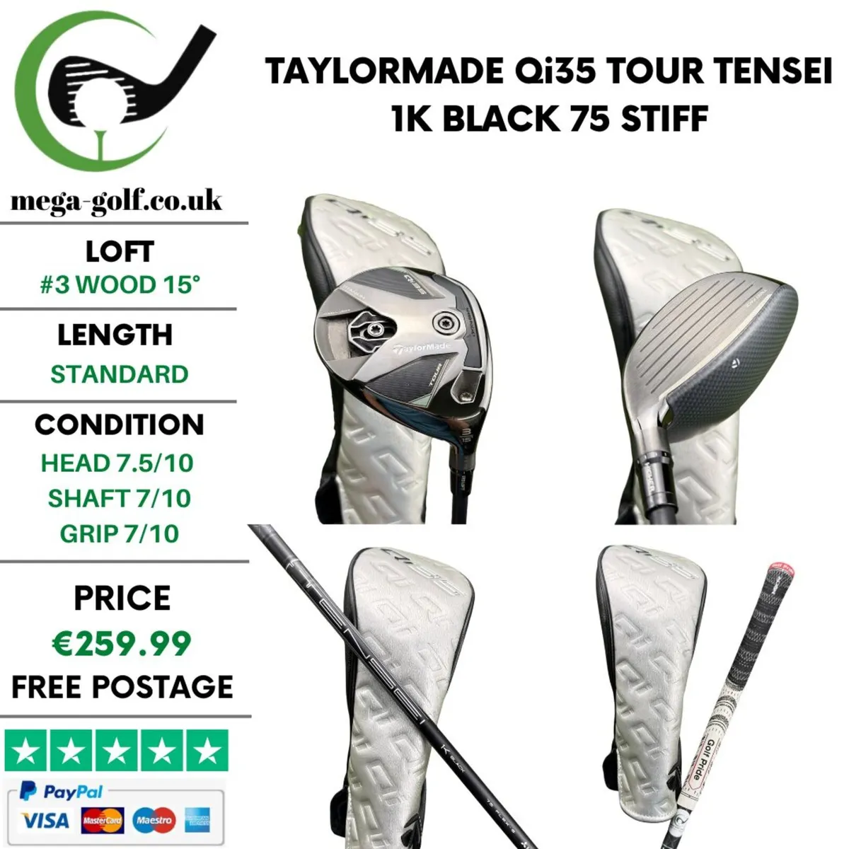 Taylormade Qi35 Tour #3 Wood 15° / Stiff - Image 1