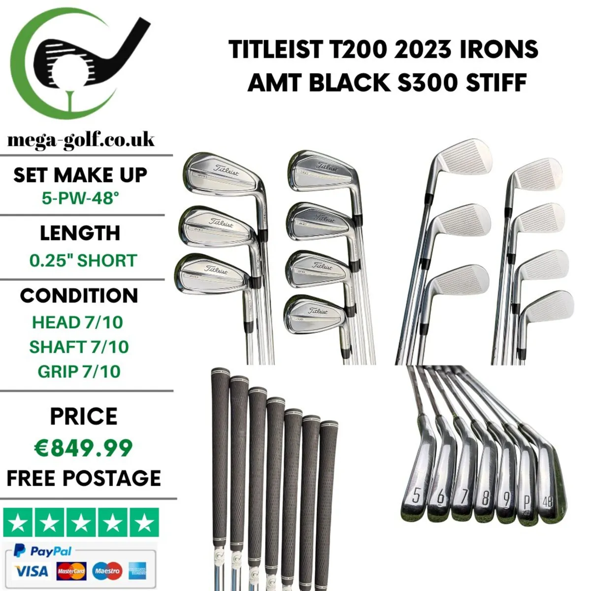 Titleist T200 2023 Irons / 5-Pw-48° / Stiff - Image 1