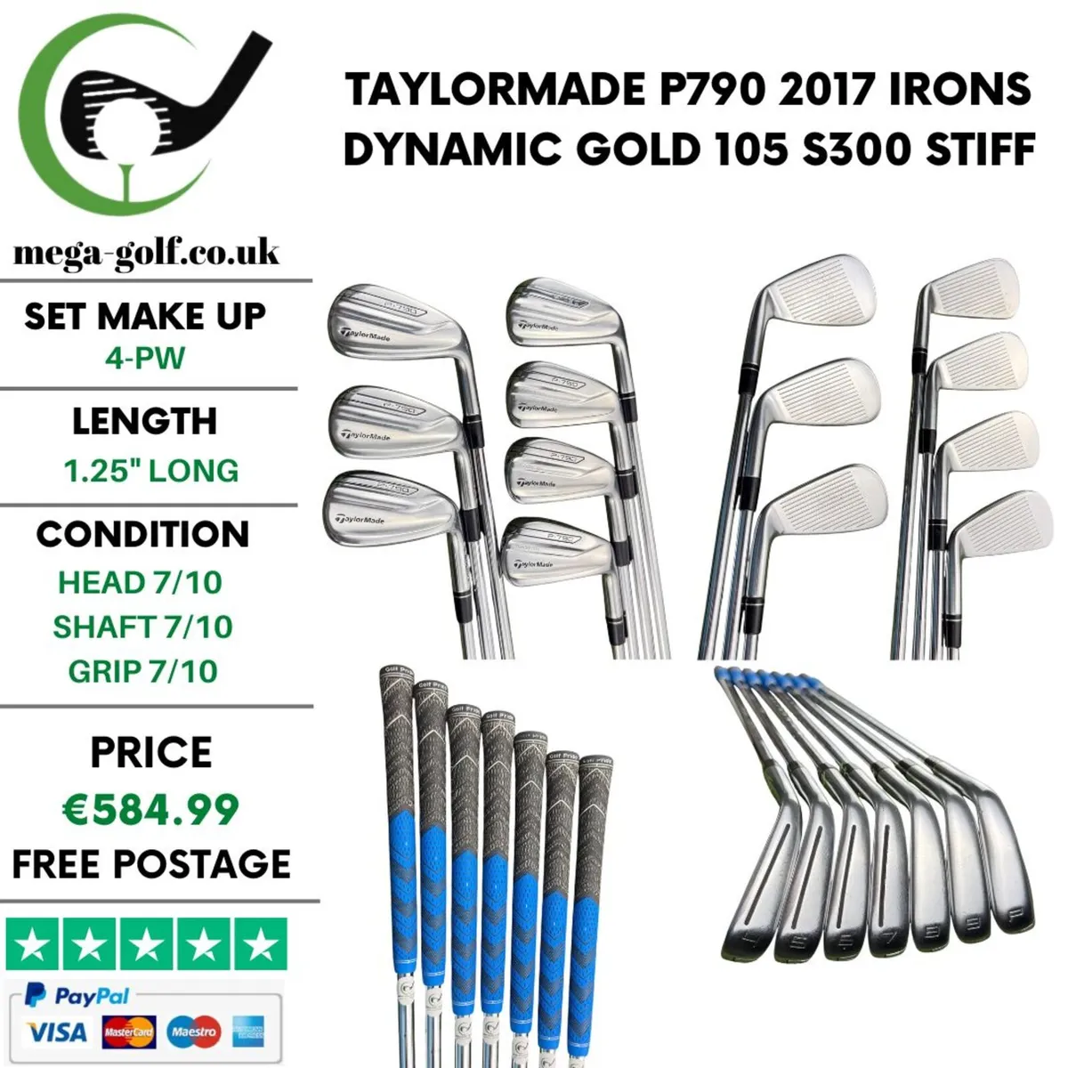 Taylormade P790 2017 Irons / 4-Pw / Stiff - Image 1