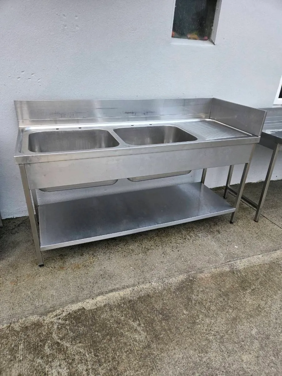 Double deep bowl stainless steel sink - Image 1