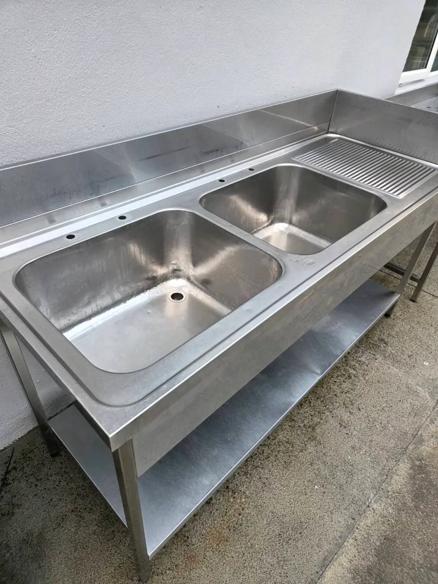 Double deep bowl stainless steel sink - Image 2