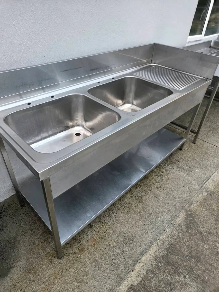Double deep bowl stainless steel sink - Image 3