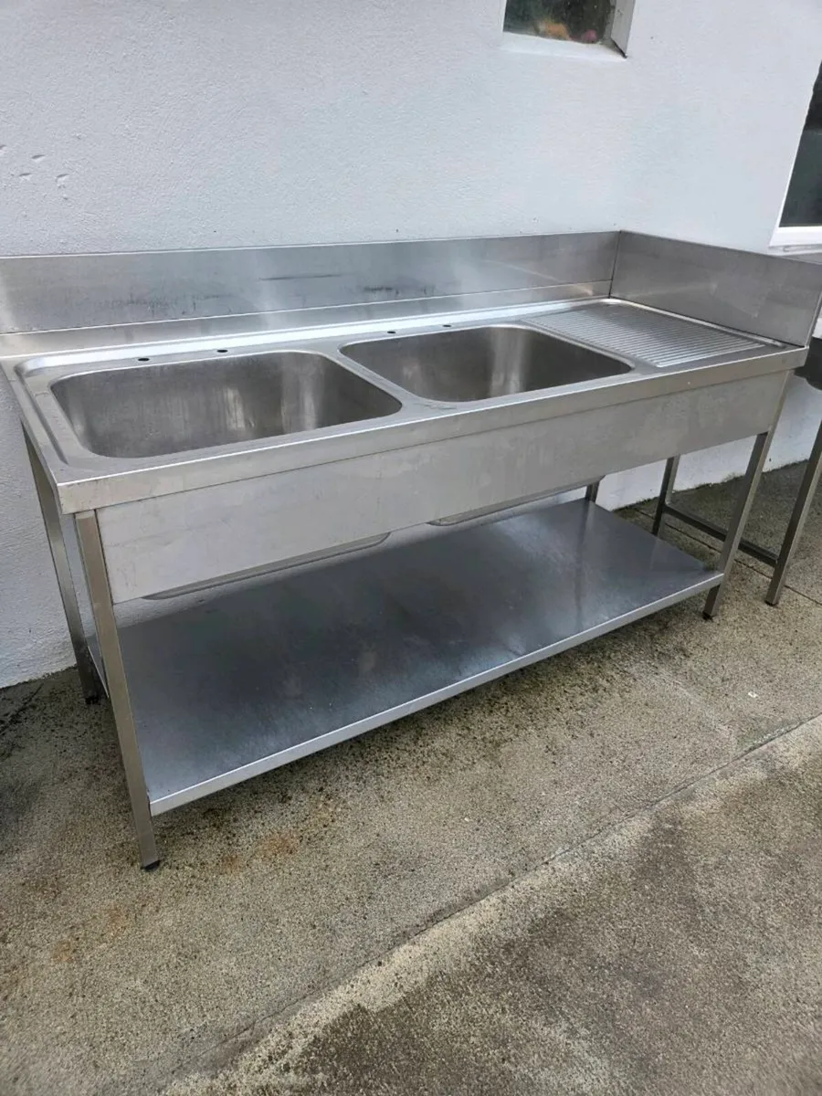 Double deep bowl stainless steel sink - Image 4