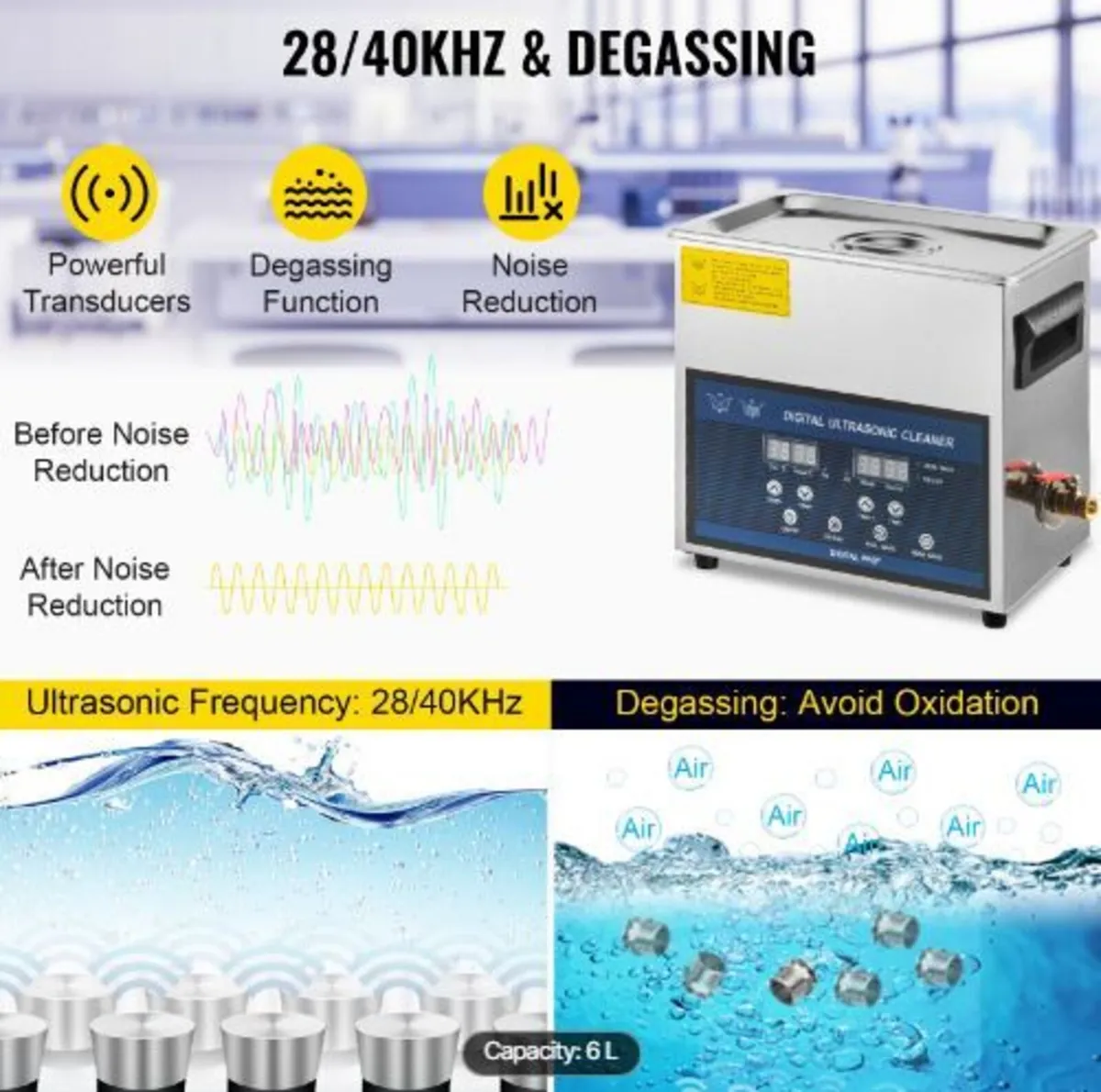 6L Ultrasonic Cleaner Dual Frequency - Image 3