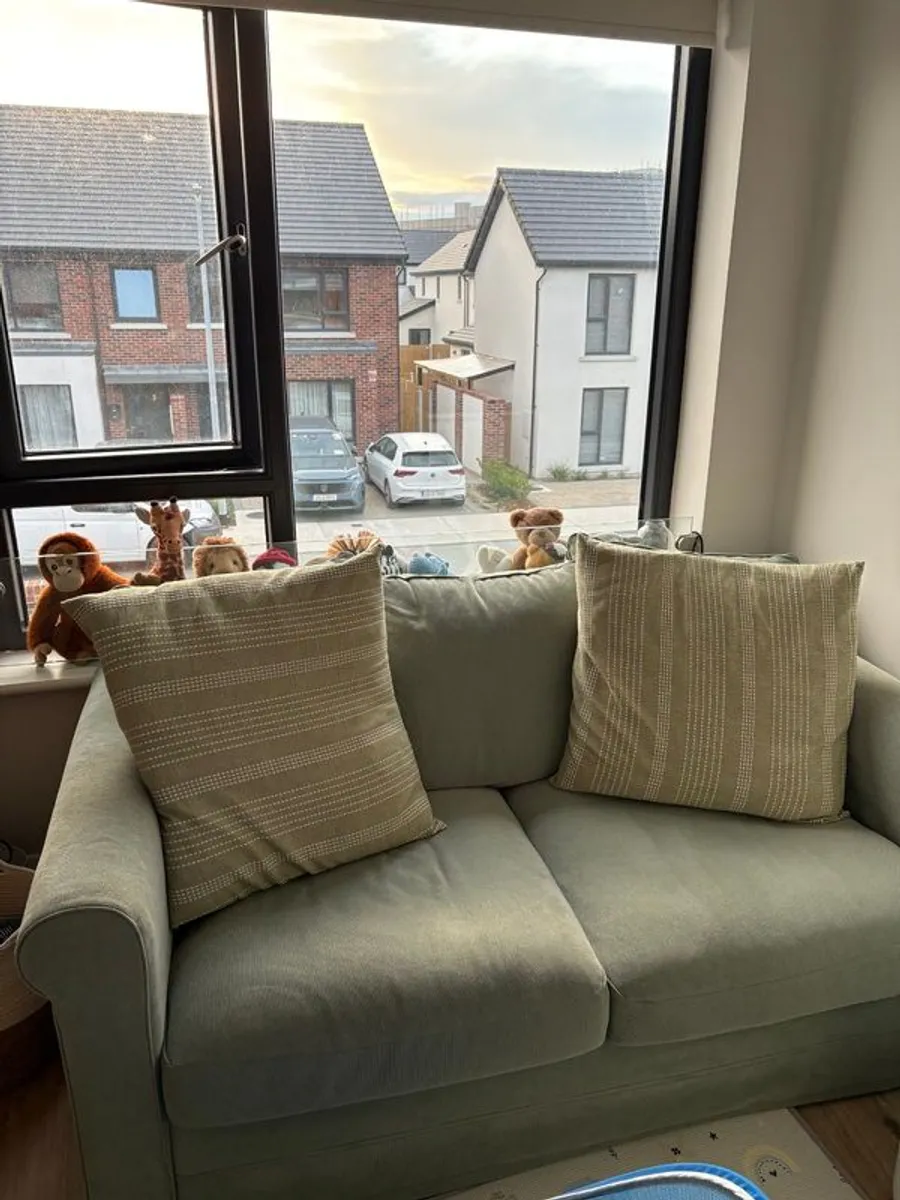 IKEA GRONLID 2-Seater Sofa with Storage Ottoman (Discontinued) - Mint Color - Image 1