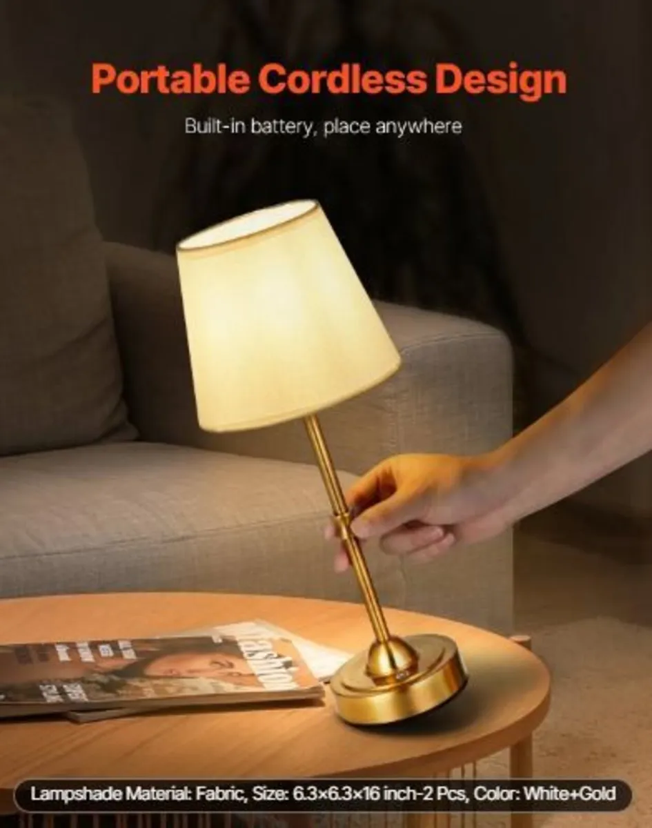 Cordless Table Lamp, 2 Pack, 5200mAh - Image 4