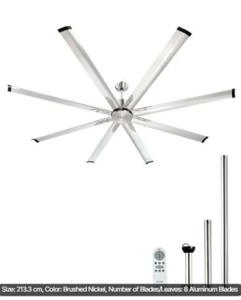 213 cm Ceiling Fan No Light, 6-Speed Remote Contro - Image 3