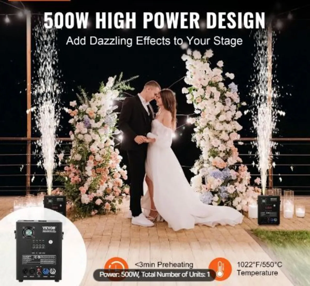 Cold Spark Machine, 500W Output Fireworks - Image 2