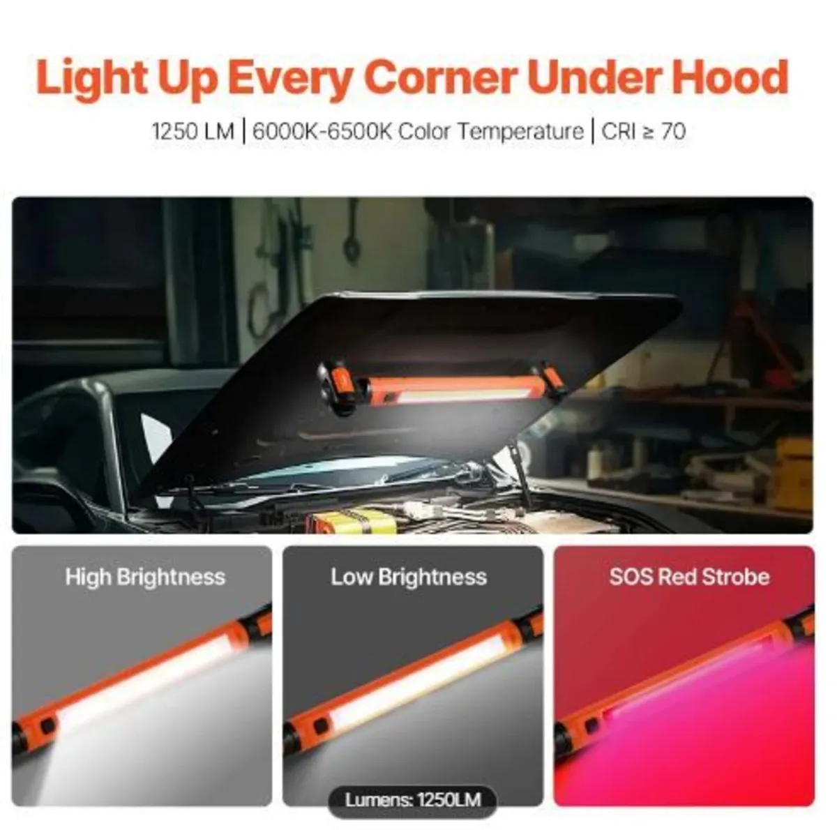 Underhood Work Light, 1250LM, 6000mAh - Image 2