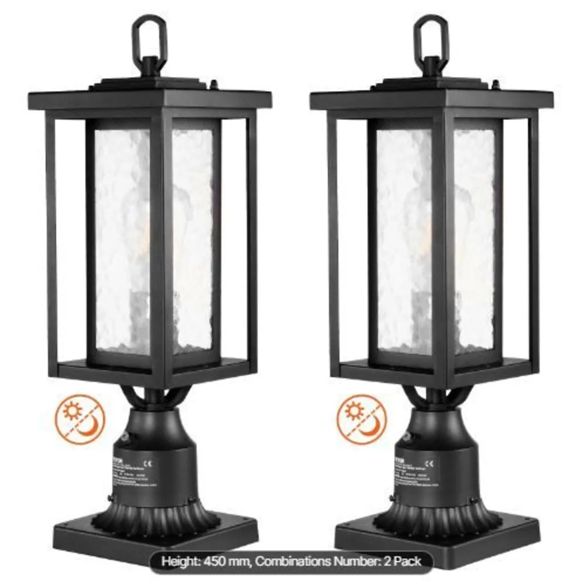 2 Pack Dusk to Dawn Outdoor Post Light - Image 3