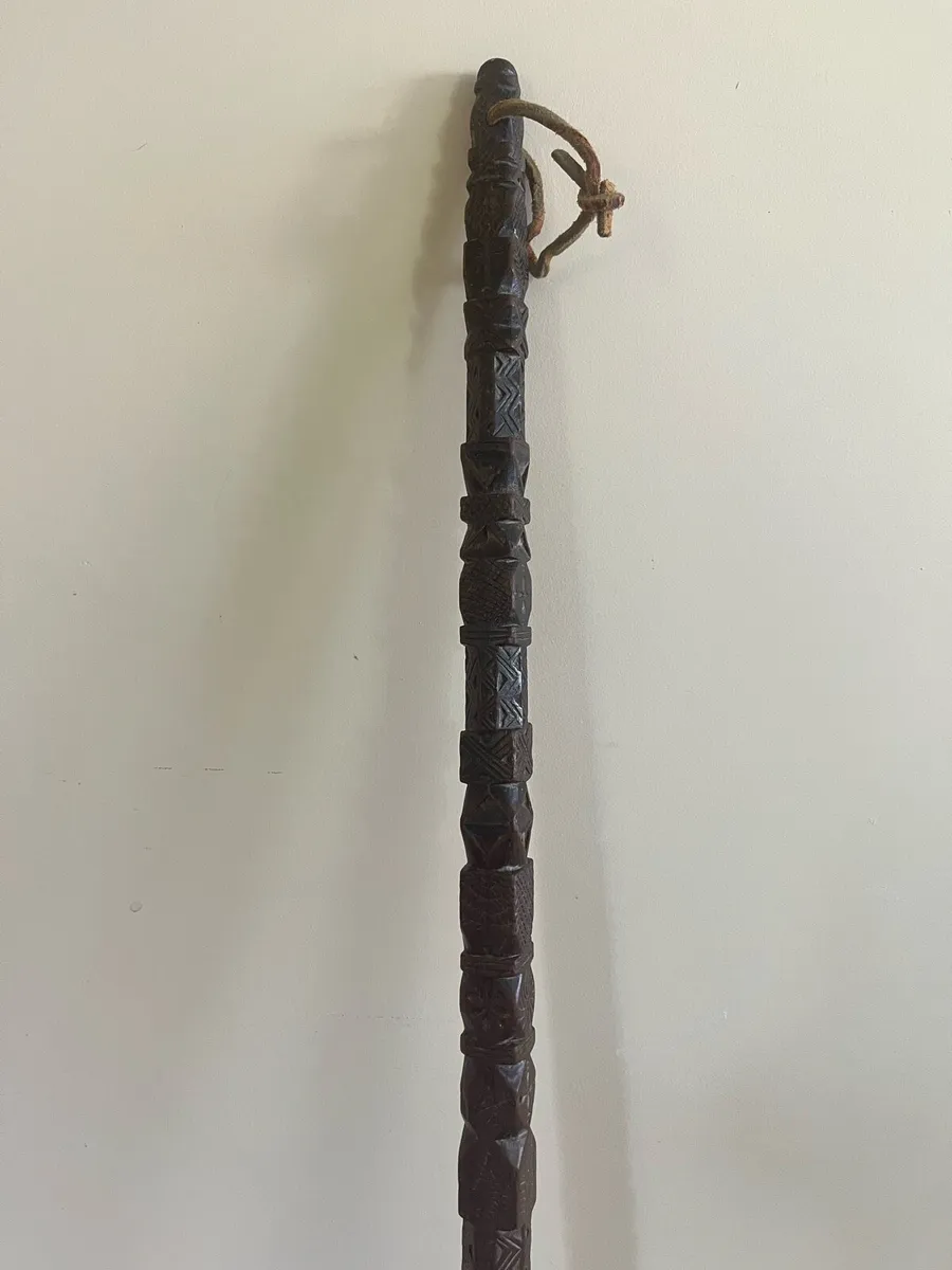 Antique Folk Art Carved Walking Stick - Image 2