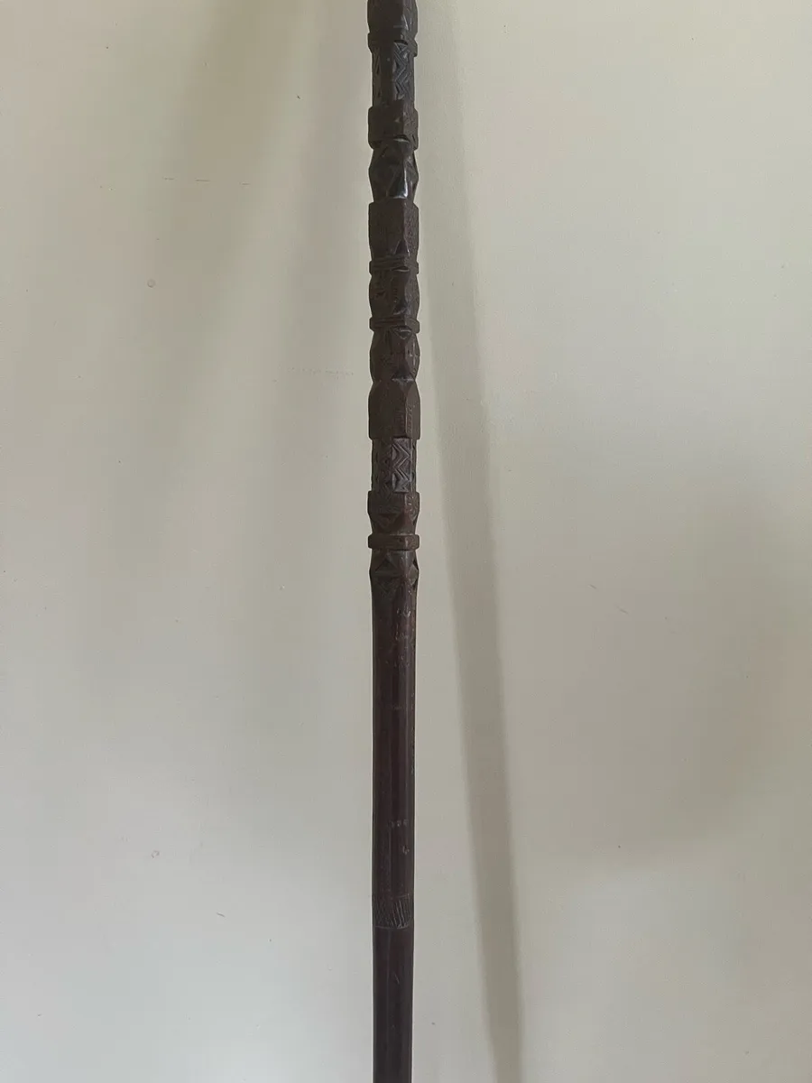 Antique Folk Art Carved Walking Stick - Image 3