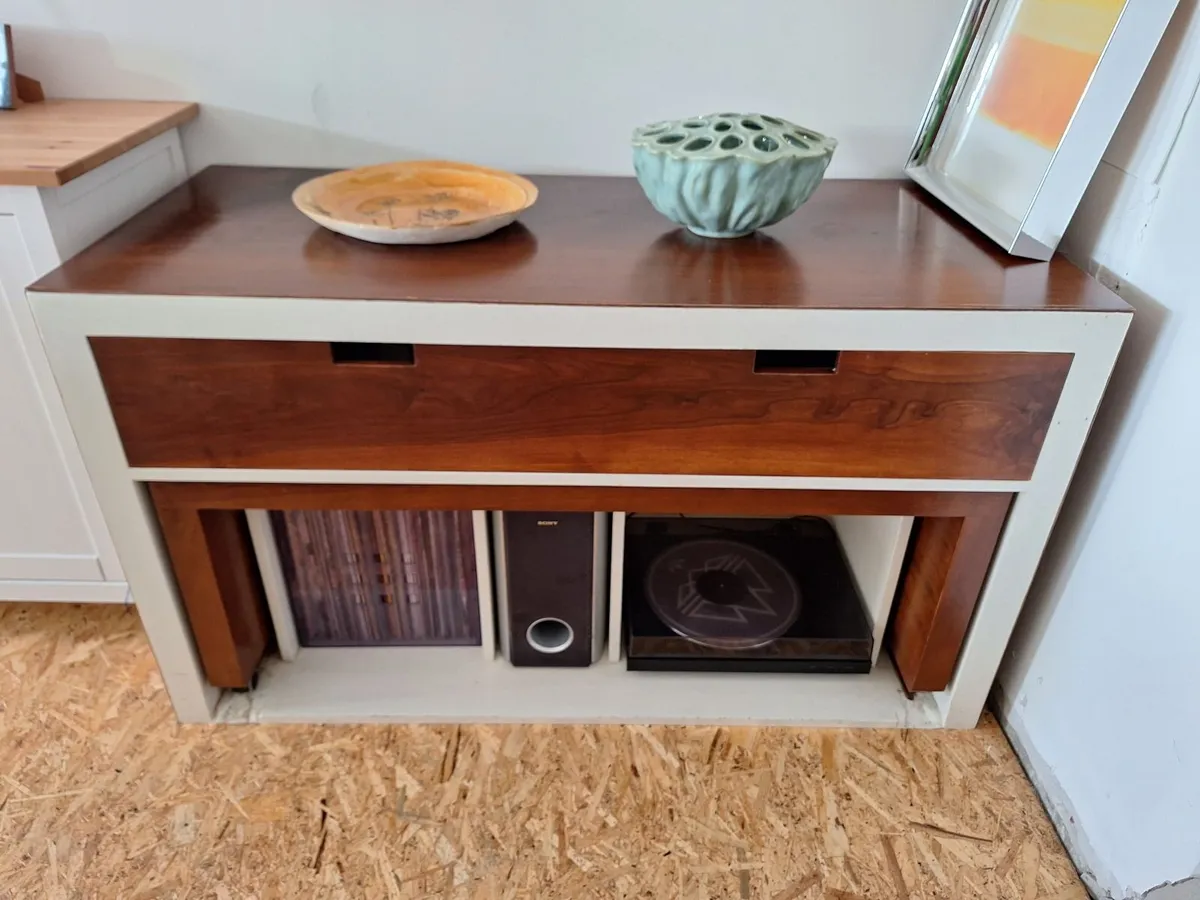 Bespoke tv/turntable unit with sliding offee table - Image 1