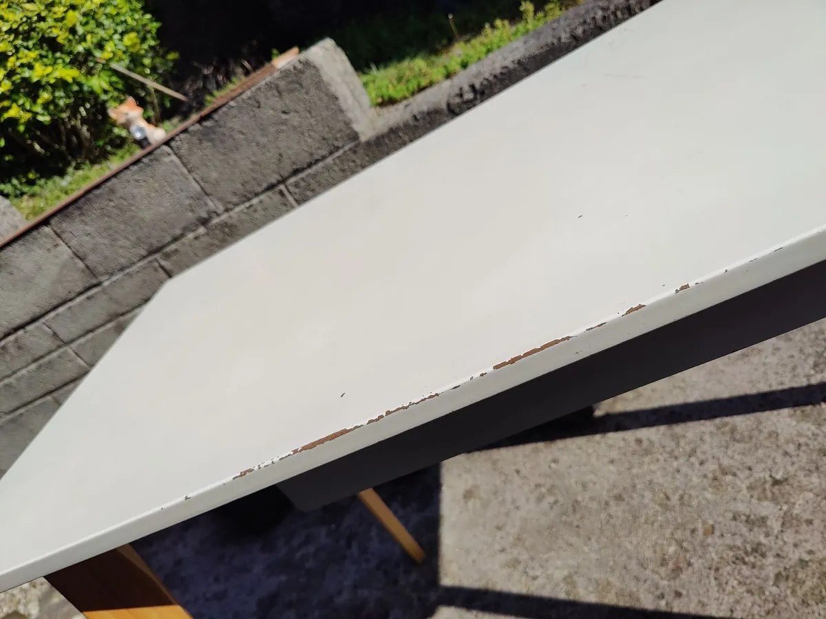White desk 120x60 75cm high - Image 3