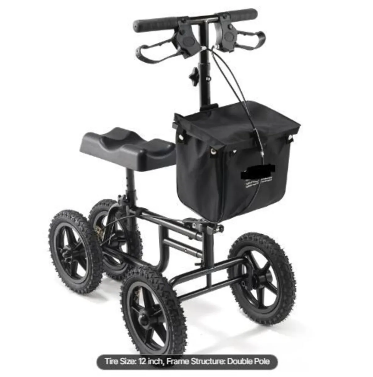 Folding Knee Scooter, Carbon Steel Steerable - Image 4