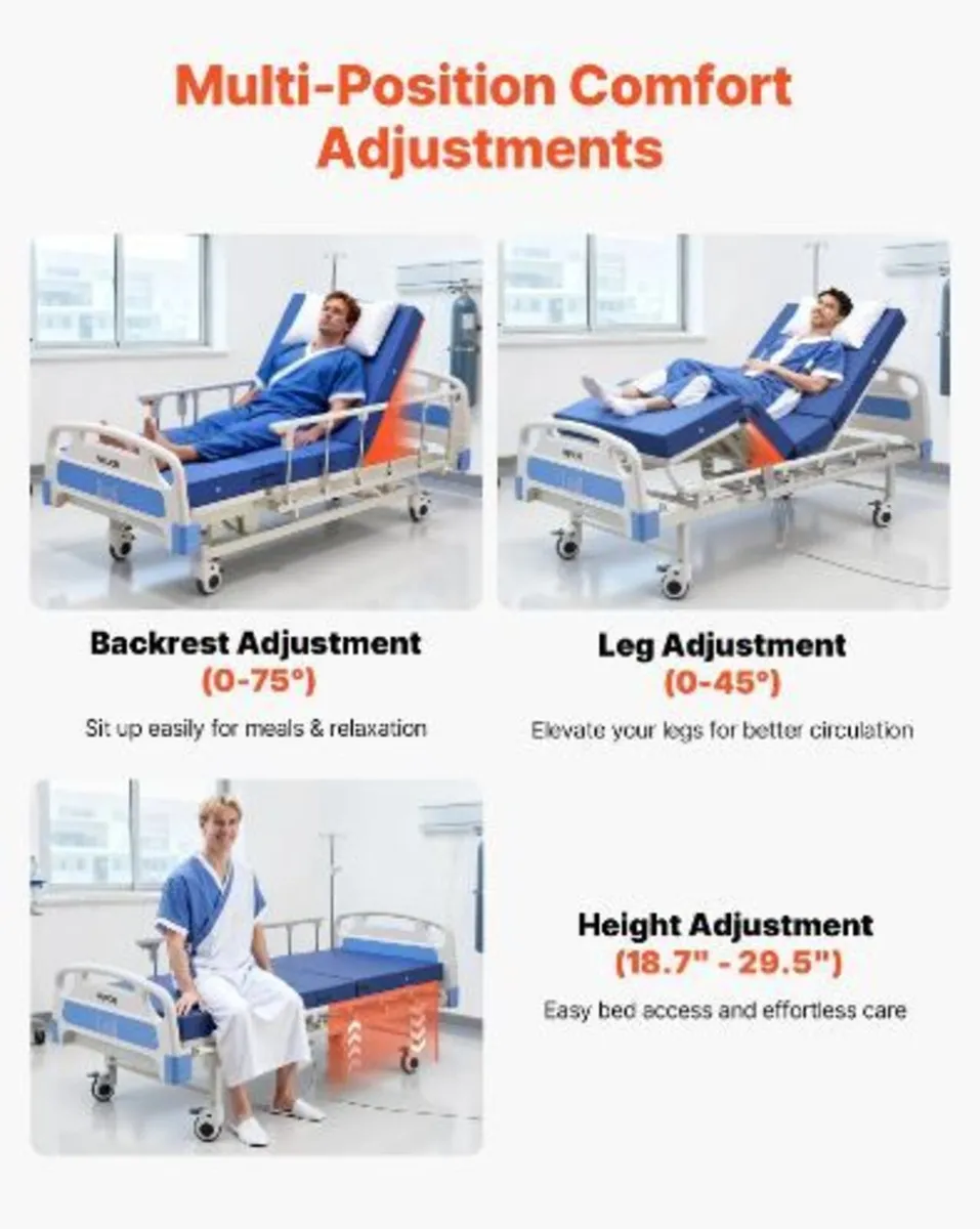 Premium 3 Function Full Electric Hospital Bed - Image 3