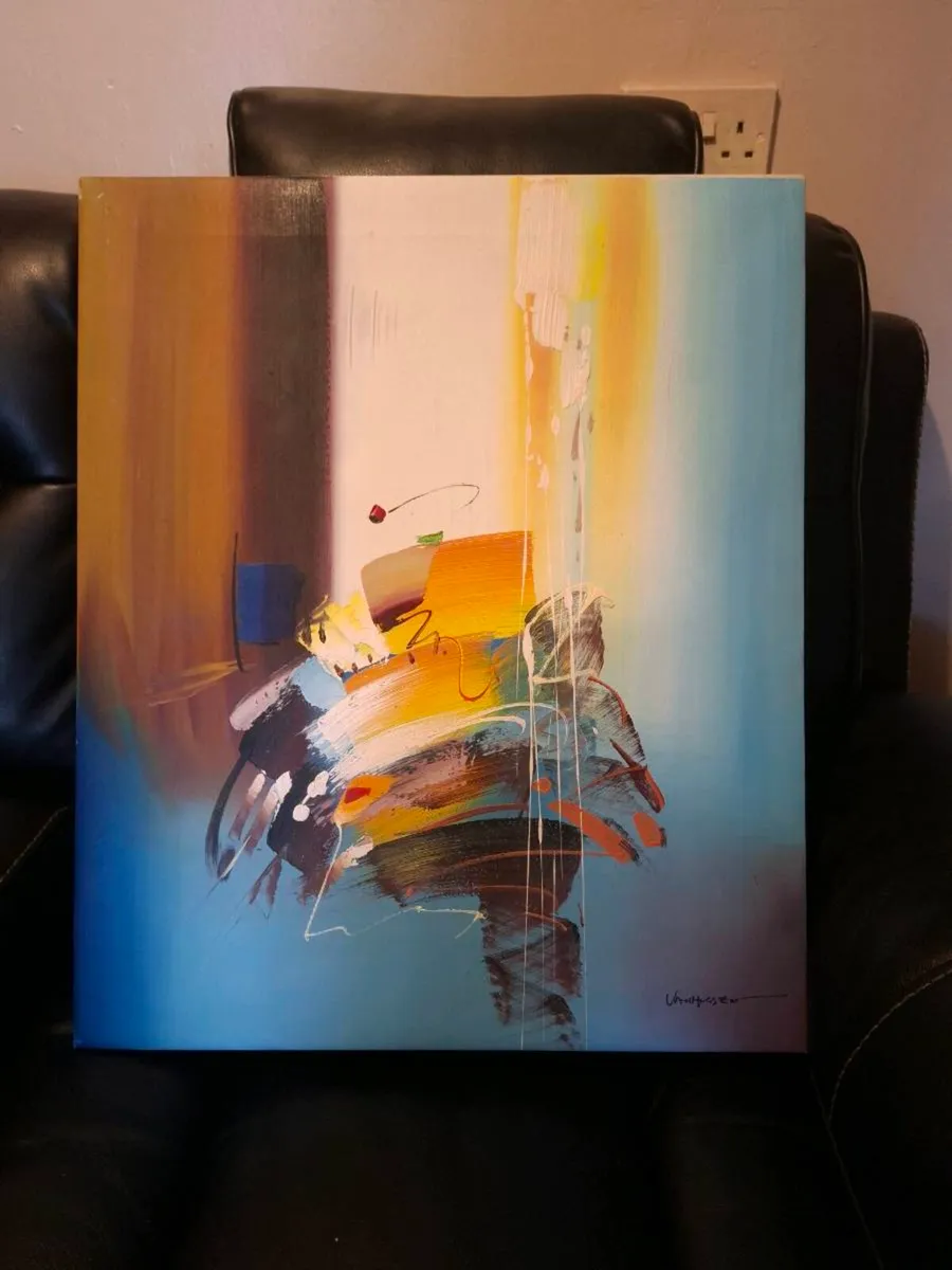 Stunning Abstract Painting signed - VanHuesen - Image 1