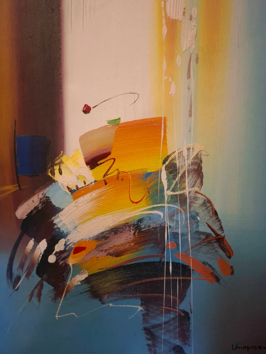 Stunning Abstract Painting signed - VanHuesen - Image 3